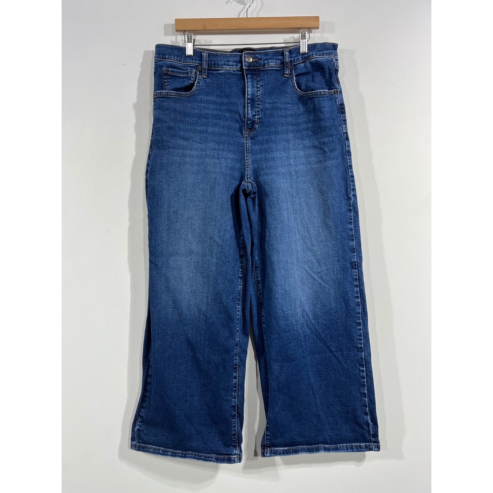Banana Republic High Rise Wide Leg Jeans Medium Wash Blue Denim 33 16 Streetwear